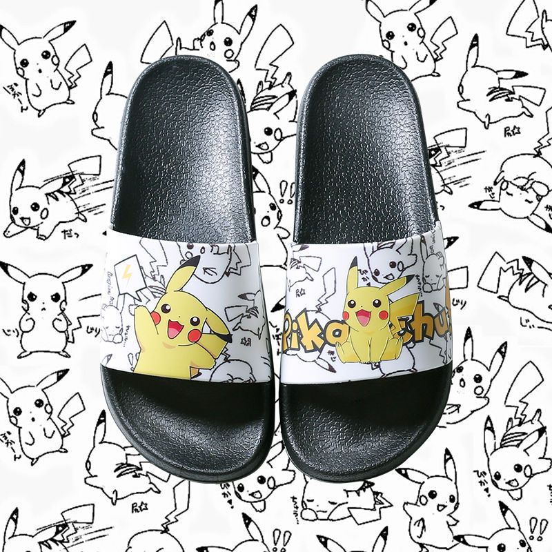 Anime Cosplay For Couples - Anime Pikachu Couple Summer Slippers Eva