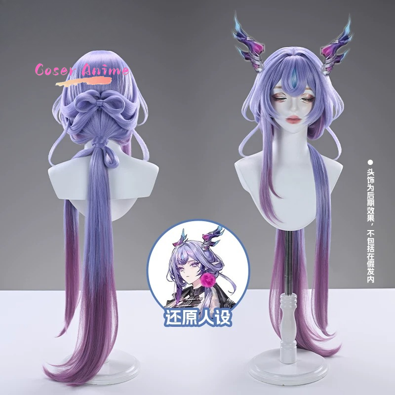 Arknights Jun Cosplay Wig, Bow - đánh giá và giá Anime Cosplay Long Hair