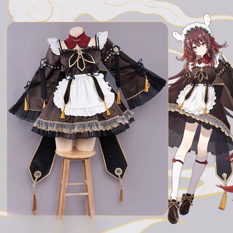 Game Genshin Impact Hu Tao Mai - đánh giá và giá Anime Cosplay Maid
