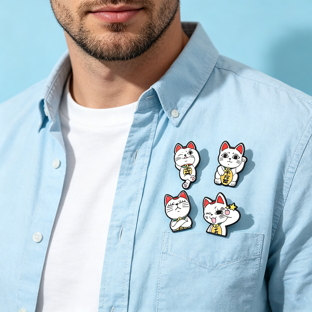 Lucky Cat Enamel Pin Set - 4PC - đánh giá và giá Naruto Headband Metal