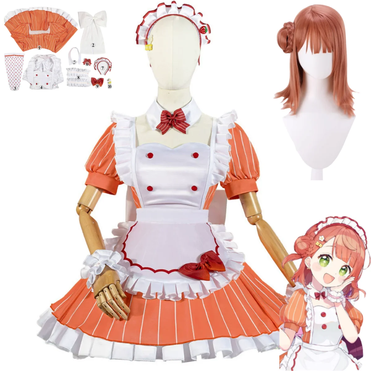 Maid Dress Lolita Skirt Wig Wo - đánh giá và giá Anime Cosplay Maid