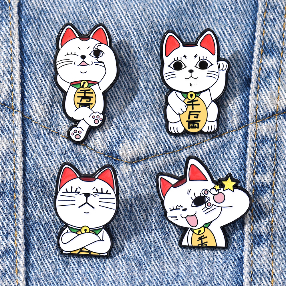 4PCS Lucky Cat Enamel Pin Set  - đánh giá và giá Naruto Headband Metal