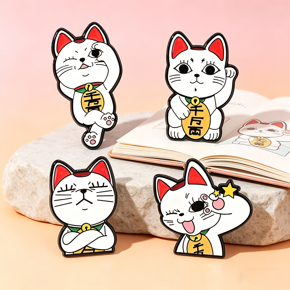 4PCS Lucky Cat Enamel Pin Set  - đánh giá và giá Naruto Headband Metal